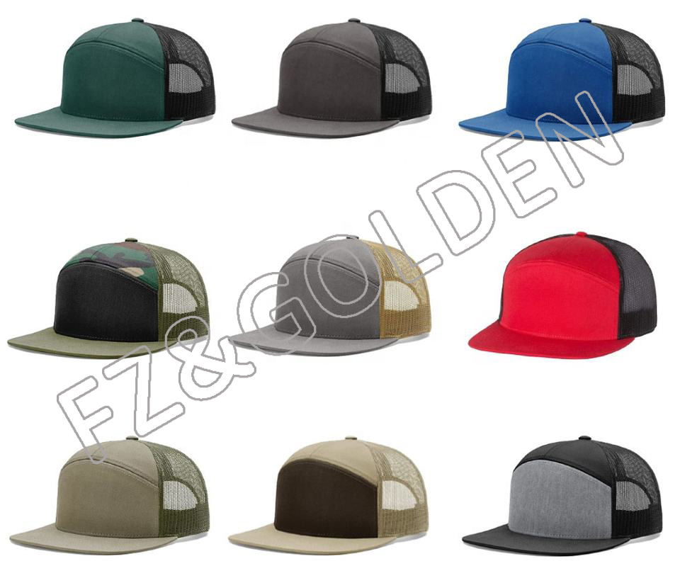 7 panel custom colors baseball caps snapback trucker snapbacks