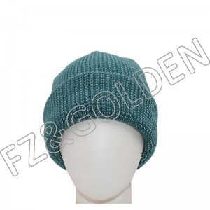 Cheapest Men Winter Hat Suppliers – 
 Reflective Adult Polyester Knitted Hat  – FUZHI