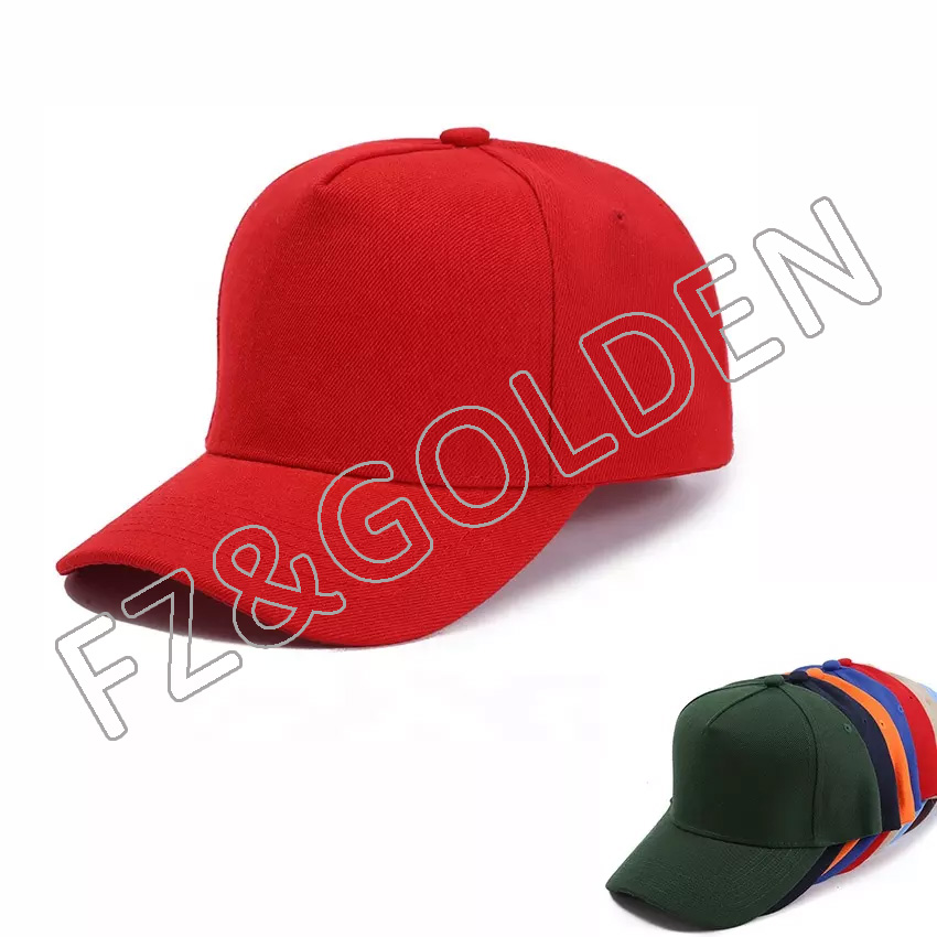 Factory full cheap outdoor custom adults black ball blank 5 five panel sport baseball caps hats