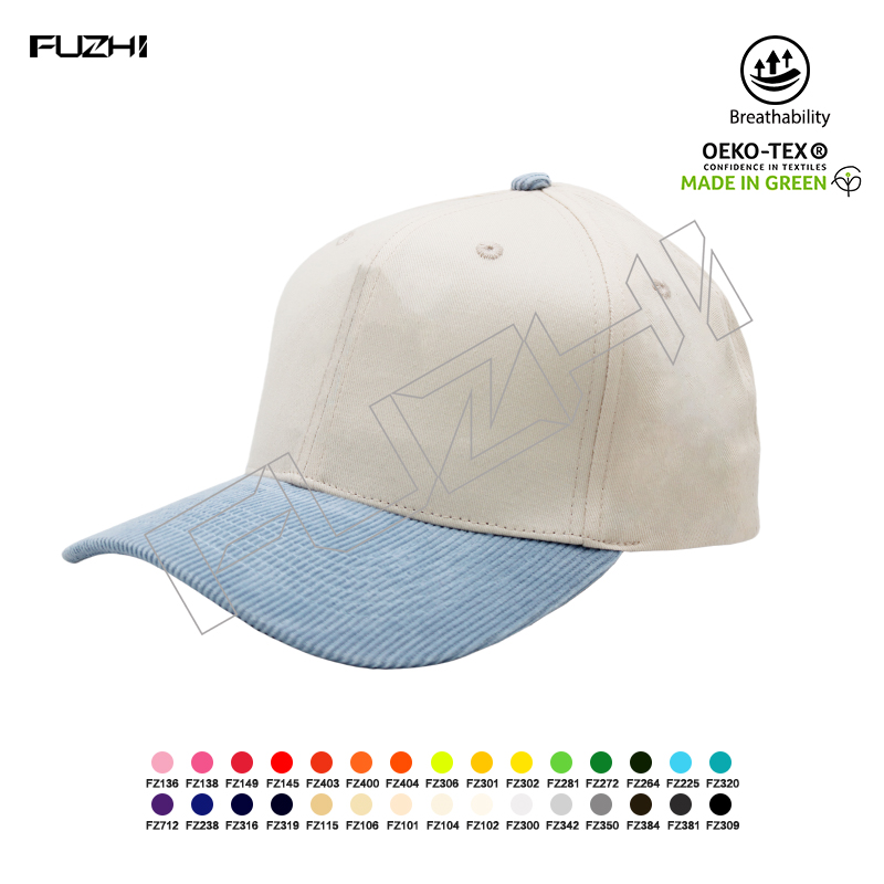 Corduroy 6 panel baseball cap
