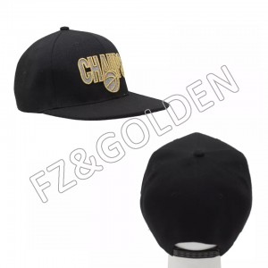 OEM/ODM Military Cap Supplier – 
 Luxury hip hop fitted custom embroidery flat bill brim peak snap back embroidered snapbacks cap hat  – FUZHI