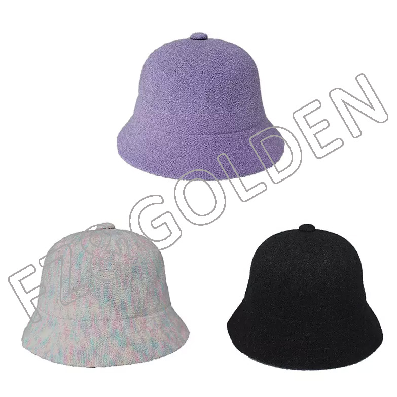 wholesale plain designer reversible blank terry towel custom logo finsherman fishing fishman bucket hat