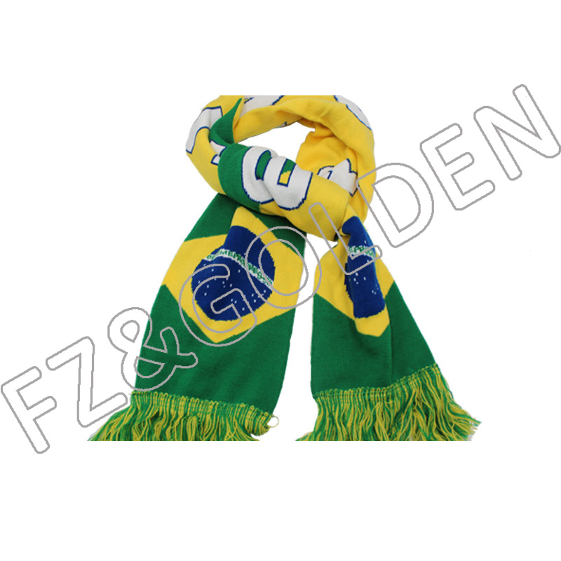 High Quality Custom Embroidery Knitted Scarf   