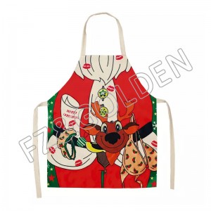 Best price Water and Heat Resistant polyester Hemp Adjustable Neck Tie promotional custom Ctmas Apron