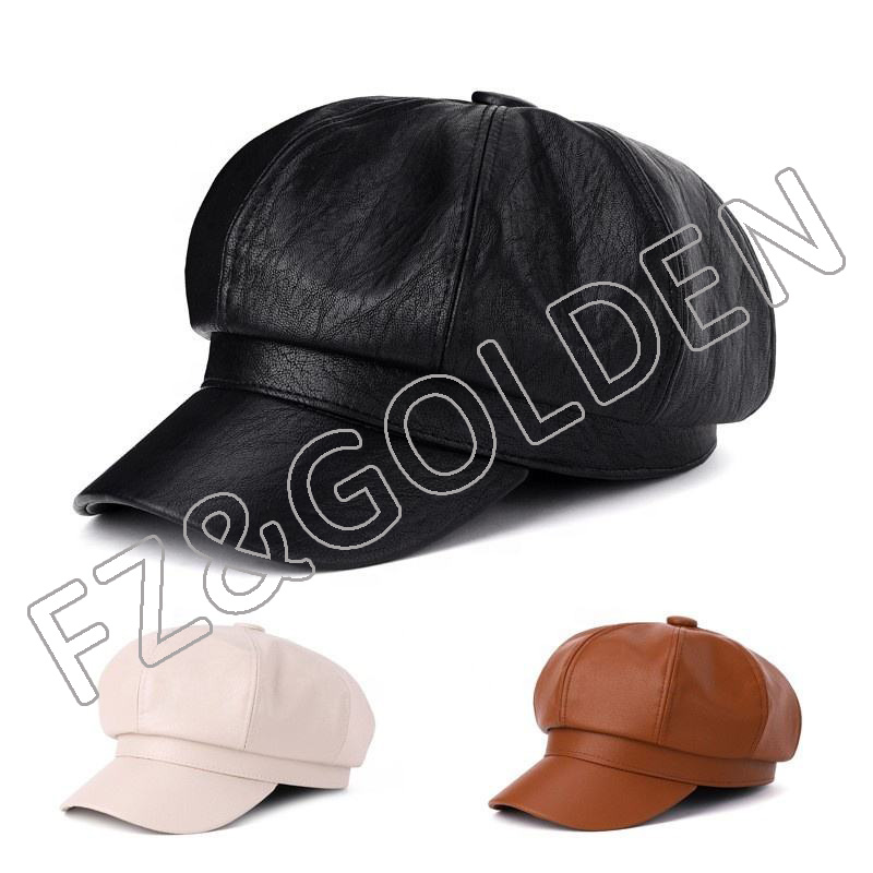 Newsboy Plain Cabbie Gatsby Ivy Leather Visor Beret Caps for Women