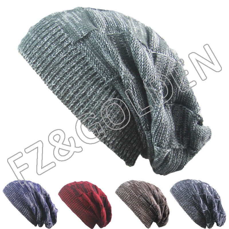 Wholesale Designer Men Oversize Skull Slouch Beanie Knit Hat