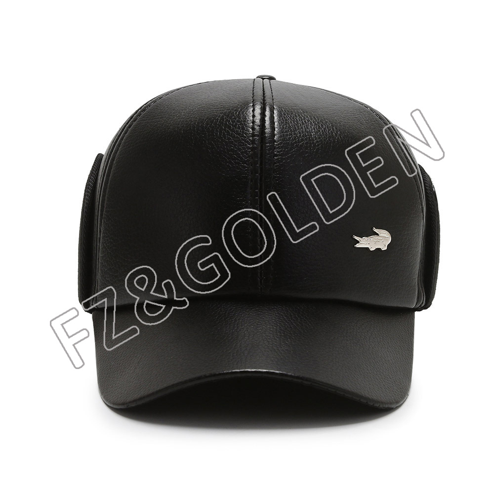 Winter Warm Mens Leather Winter Cap