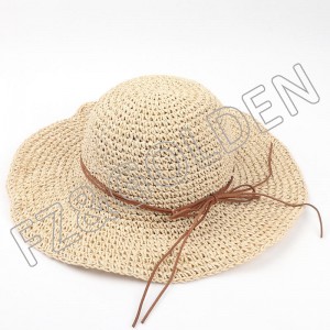 China Sun Hat – 
 Women’s Sun Wide Brim UPF 50+ Summer Straw Beach Bucket Hat  – FUZHI