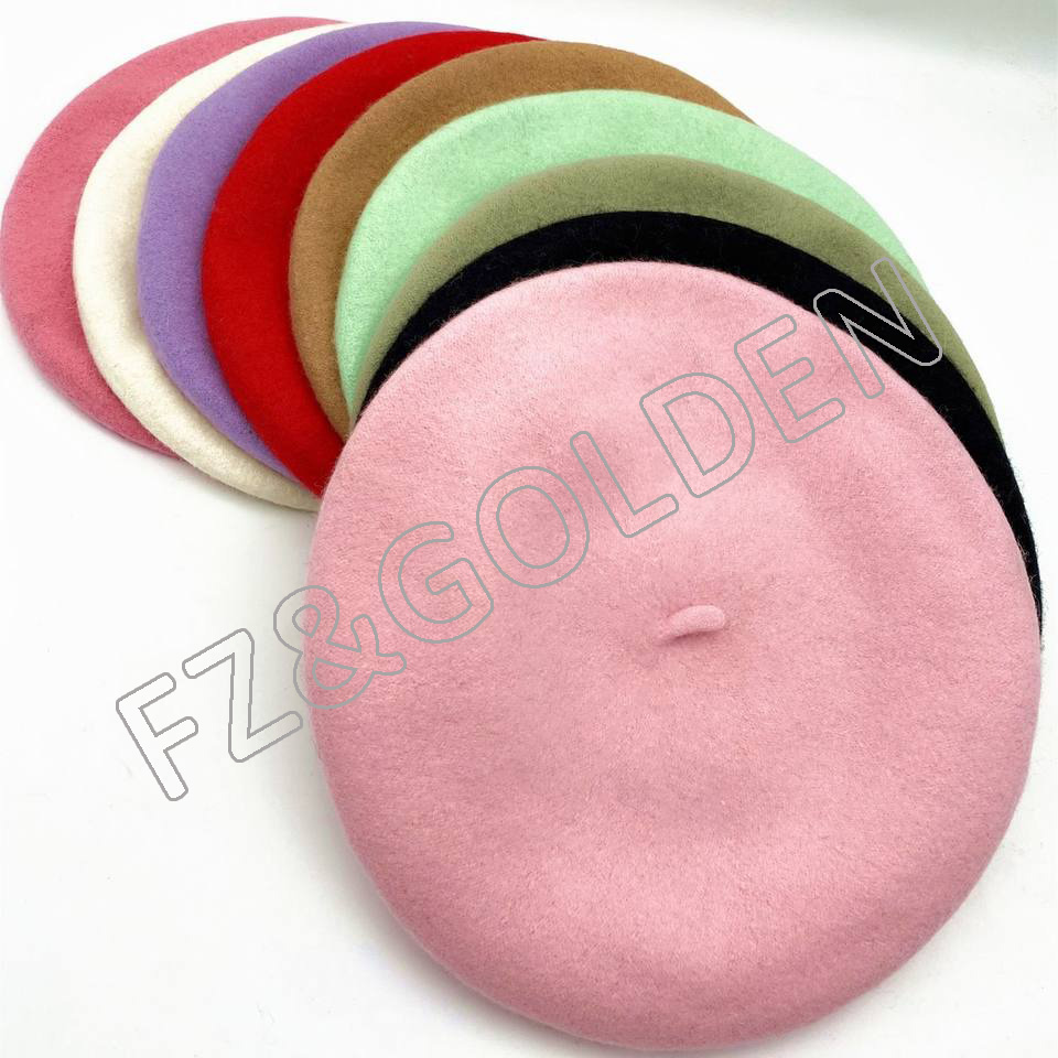 Wholesale Custom 100% Wool Female Warm France Berets Hat