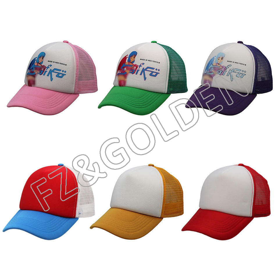 Custom Embroidered Logo Cotton Print Truckers Mesh Caps net