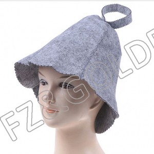 China Beret Hat Supplier – 
 Unisex Russian Banya Hut Helmet Style Hung Loop Head Protection White Women Wool Sauna Hat  – FUZHI