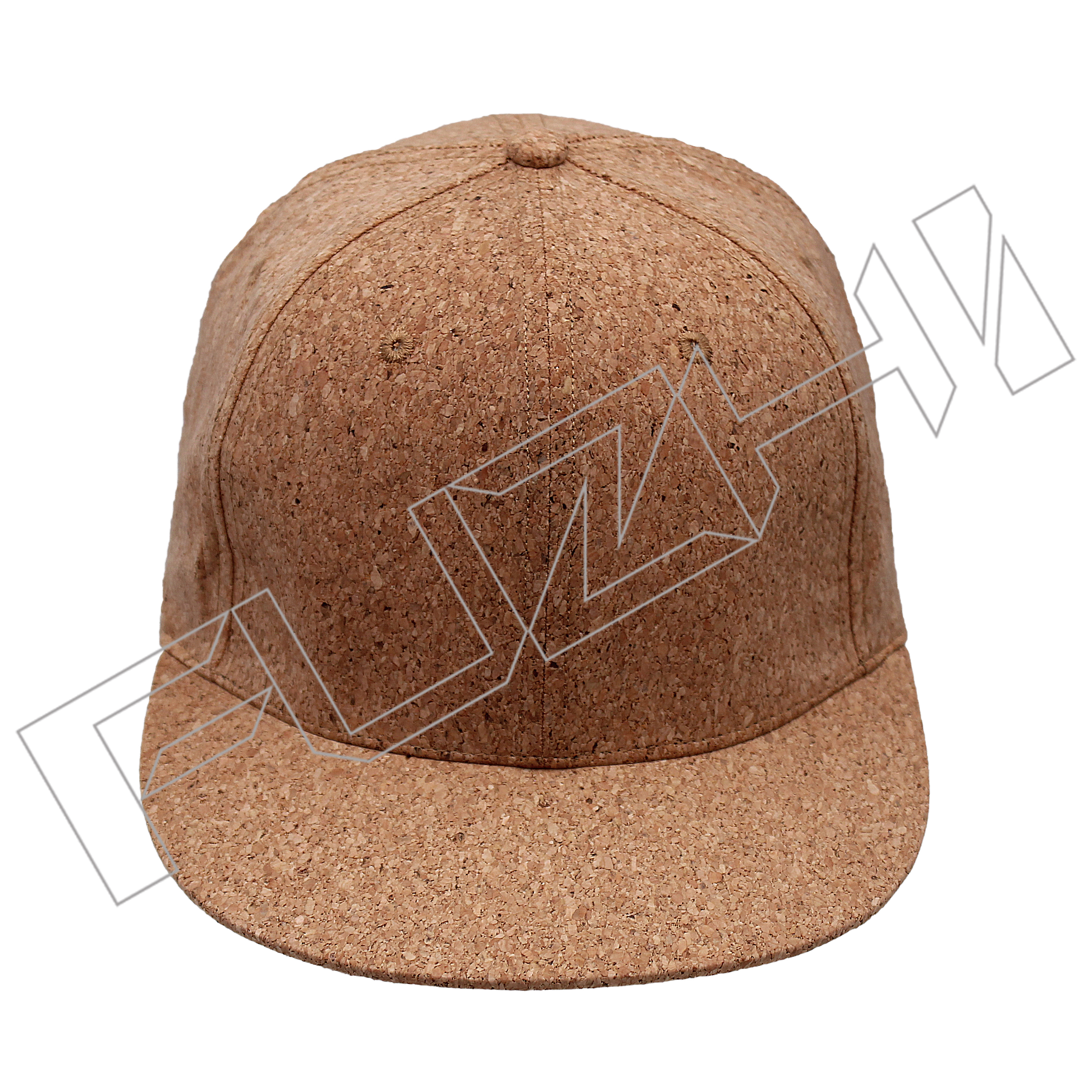 6 panel snapback cork wood cap