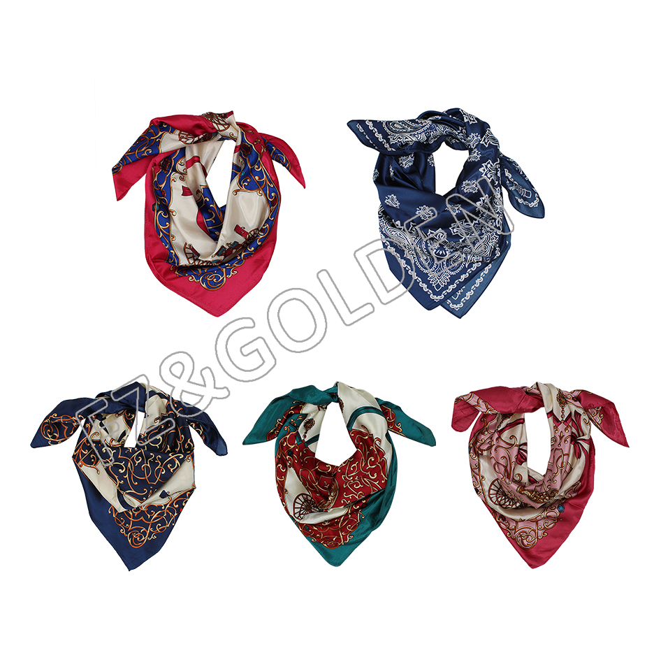 100% Real Silk Scarves Shawl Bandana Customized Box Package scarf women silk square scarf printed silk bandana