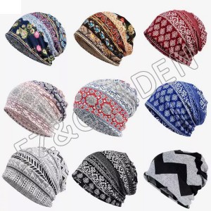 Best-Selling Organic Beanies – 
 Jemis Skullies Thin Bonnet Cap Autumn Casual printed Beanies Hat  – FUZHI