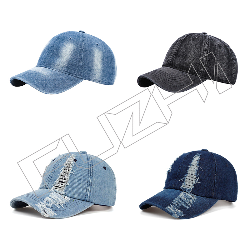 6 panel denim cap