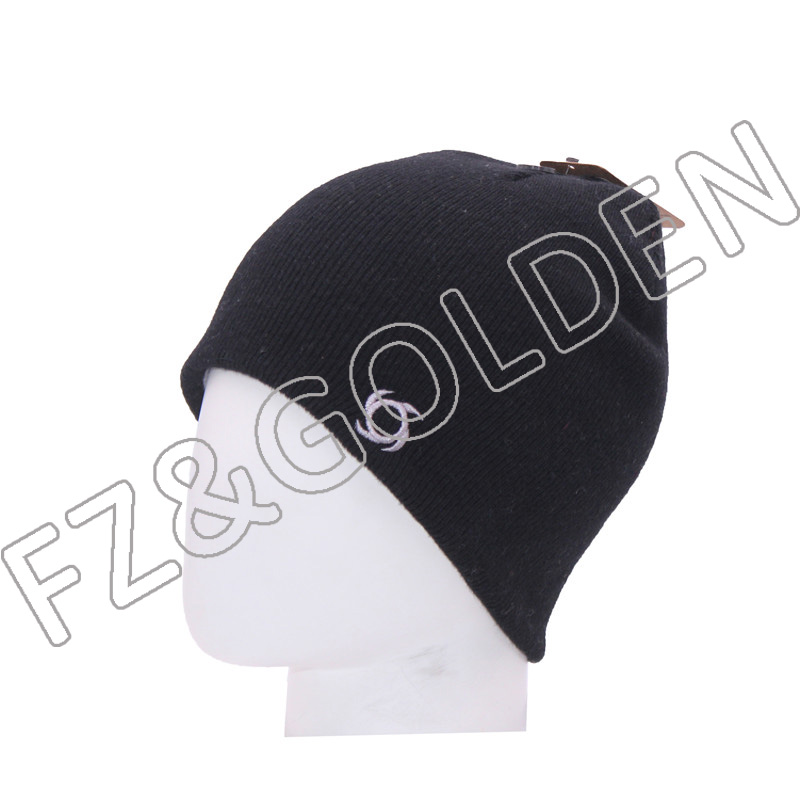 Discount Beanie Custom Manufacturers – 
 Winter Knitted Embroidered Beanie Hats  – FUZHI