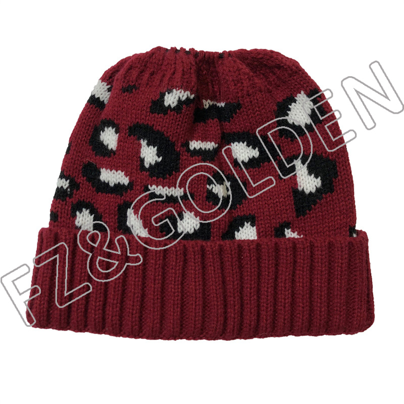 Winter Warm Custom Elastic Running Beanie with Ponytail Hole