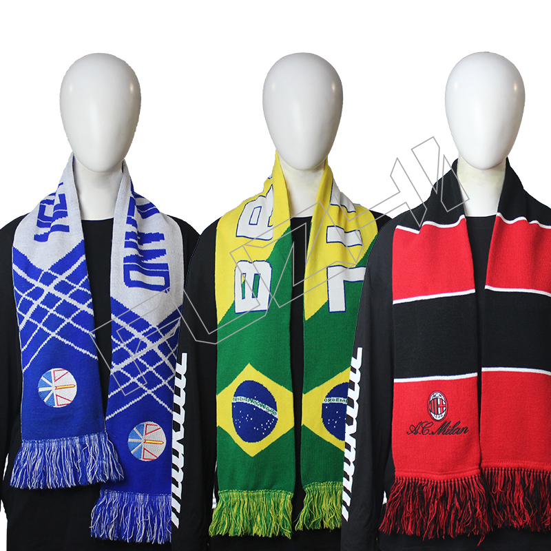 Football surrounding home atmosphere football fan stadium help football scarf gift football club double-sided knitted football scarf