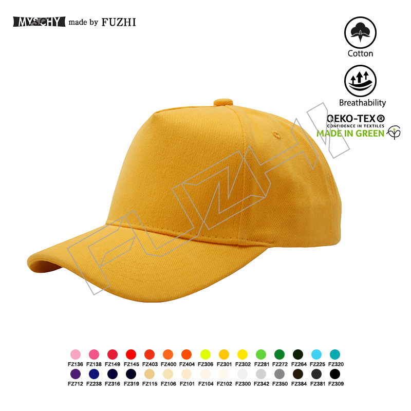 FGBC-5004 New 5 panel solid color cotton baseball cap heavy brushed cotton baseball cap men and women casual cap outdoor cap