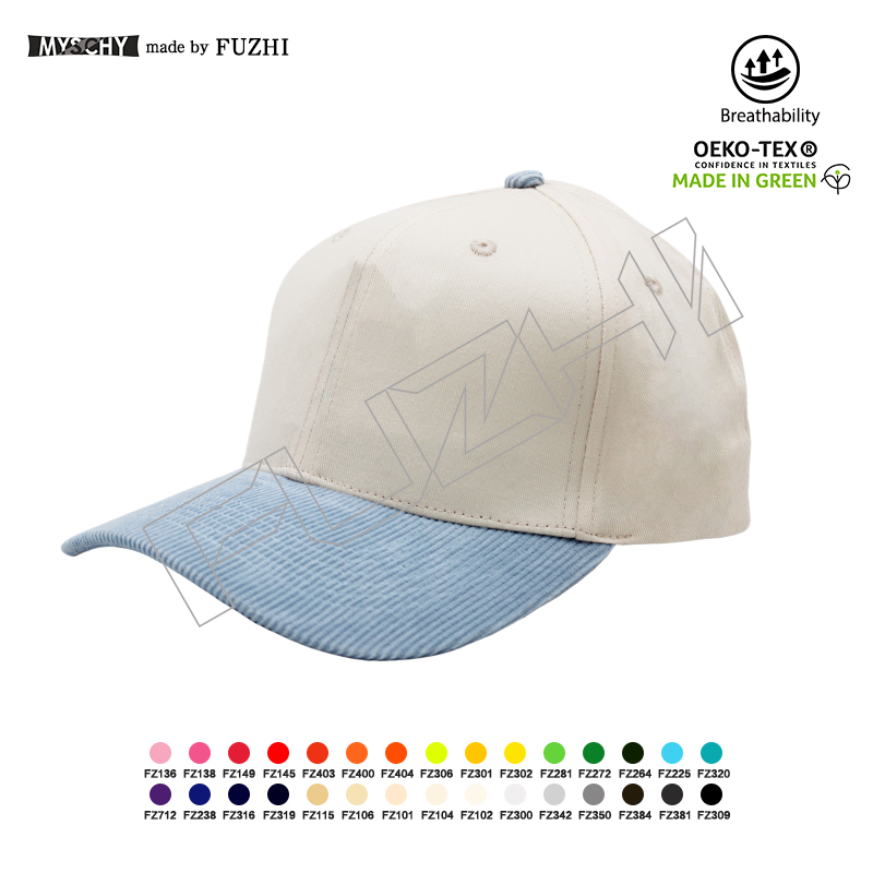 Corduroy 6 panel baseball cap