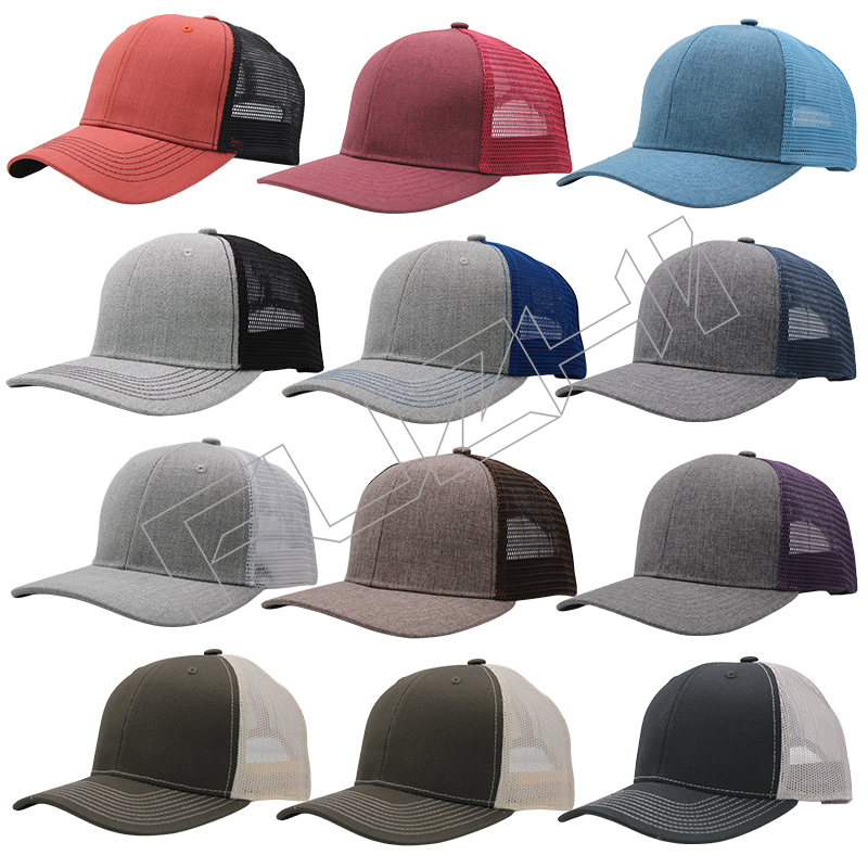 6 panel new multicolor fashion patchwork nylon mesh trucker cap