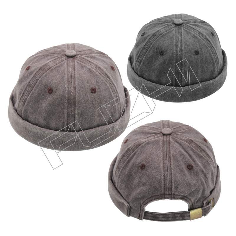 FGBC-6110 Washed vintage skull cap washed dome melon skin hat fashion soft top four seasons all landlord hat man