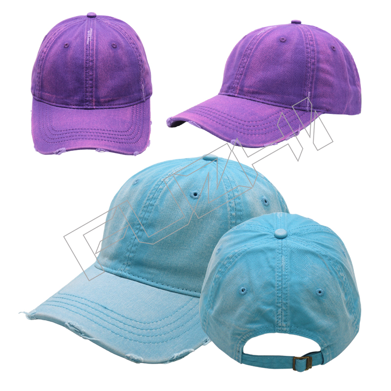 FGBC-6104 Denim broken washed vintage cap new solid color broken baseball cap female korean version of casual all-match cap men and women