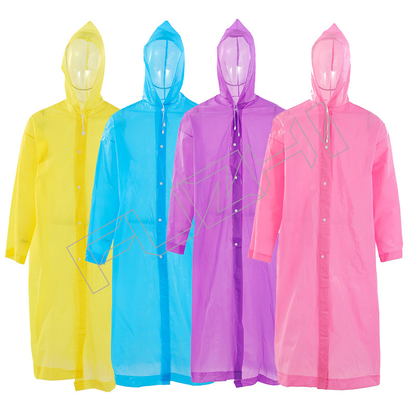 Non-disposable EVA raincoat transparent brim pocket outdoor men’s and women’s thickened matte adult raincoat poncho