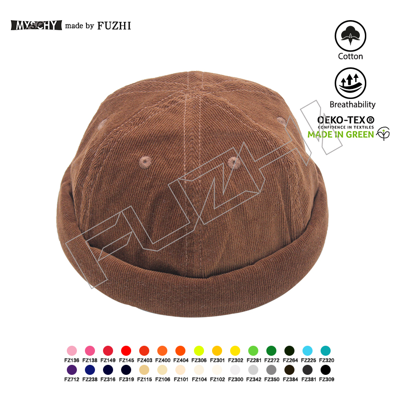 FGDL-1007 Fashion art casual dairy life corduroy bowler hat skull cap melon skin hat