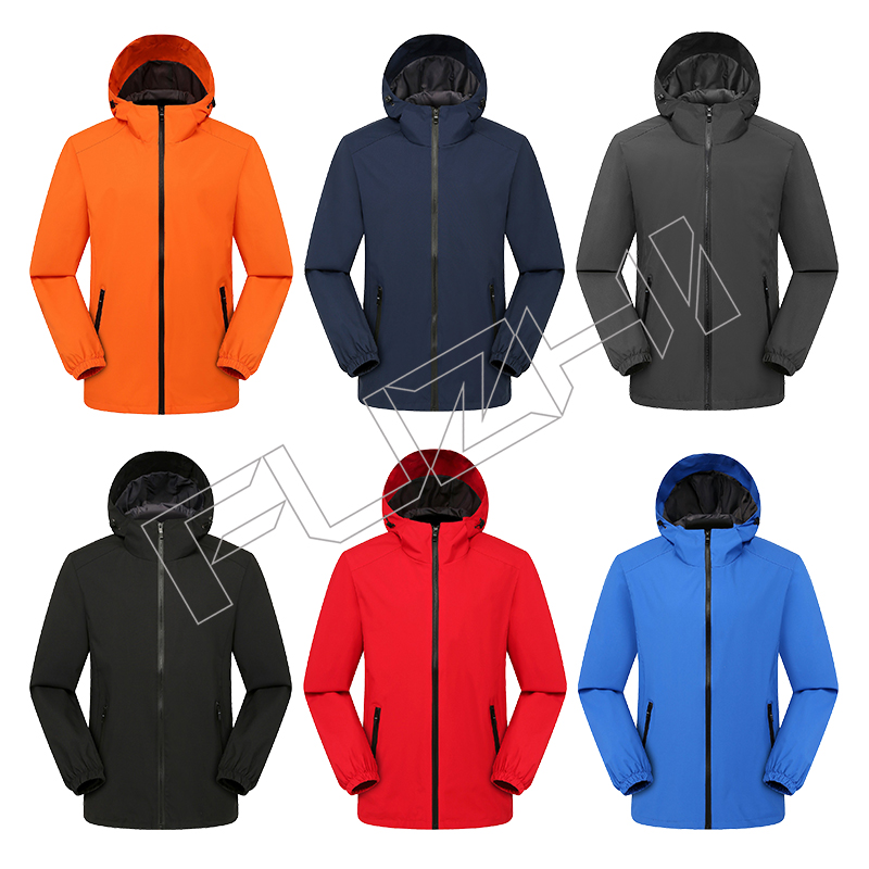 FGJA-1003 Men’s and women’s softshell jacket, sports jackets, solid color hooded coats, spring and autumn windproof and waterproof outdoor mountaineering clothing customized