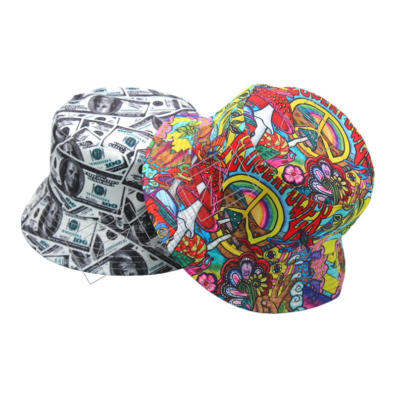 New fashion full print bucket hat fisherman hat sun hat