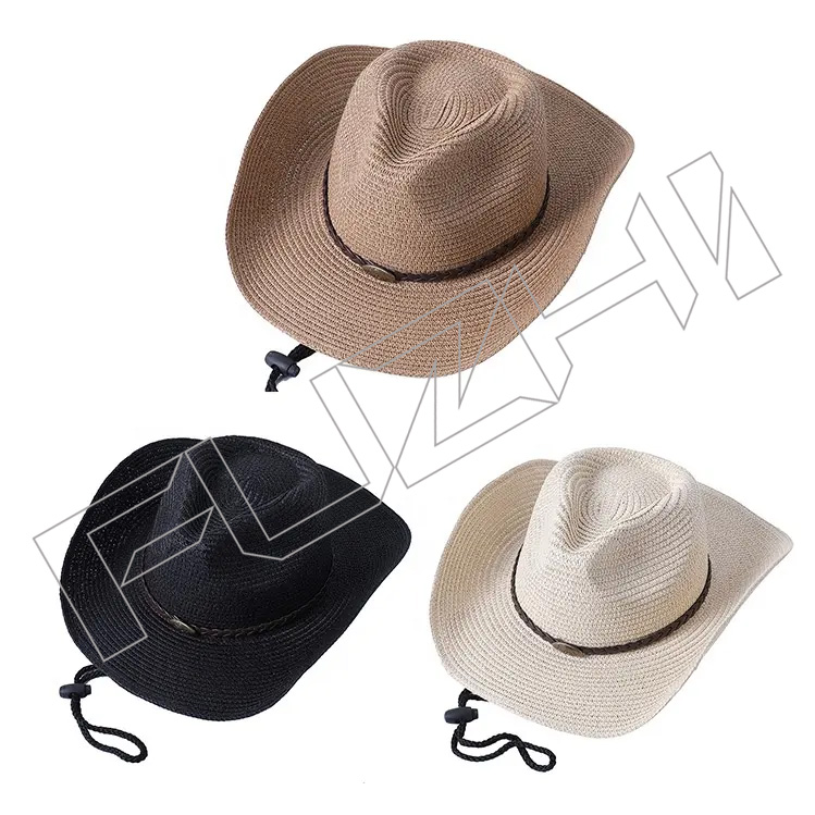 Hot sale Men’s Paper Texas Shapable Brim Sombreros US Flag Wide Brim straw cowboy hat