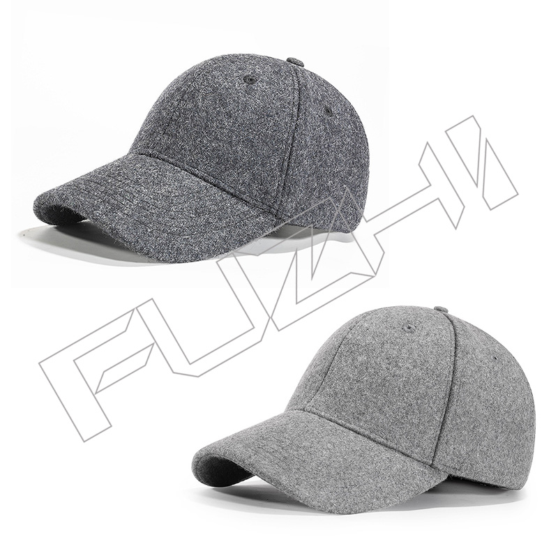 6 panel imitation woolen baseball cap