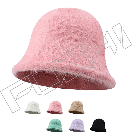 Personalized fashion design custom furry winter fur fuzzy bucket hat for women