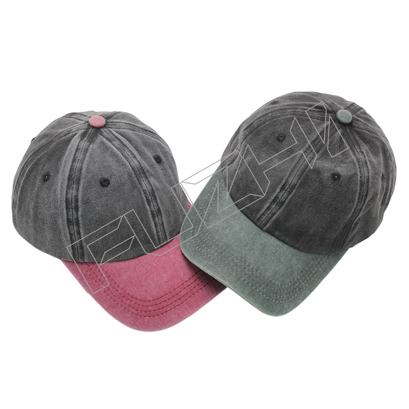 FGBC-6107 Korean fashion brand splicing color washed baseball cap washed vintage cap men and women spring and summer leisure travel riding washed cap