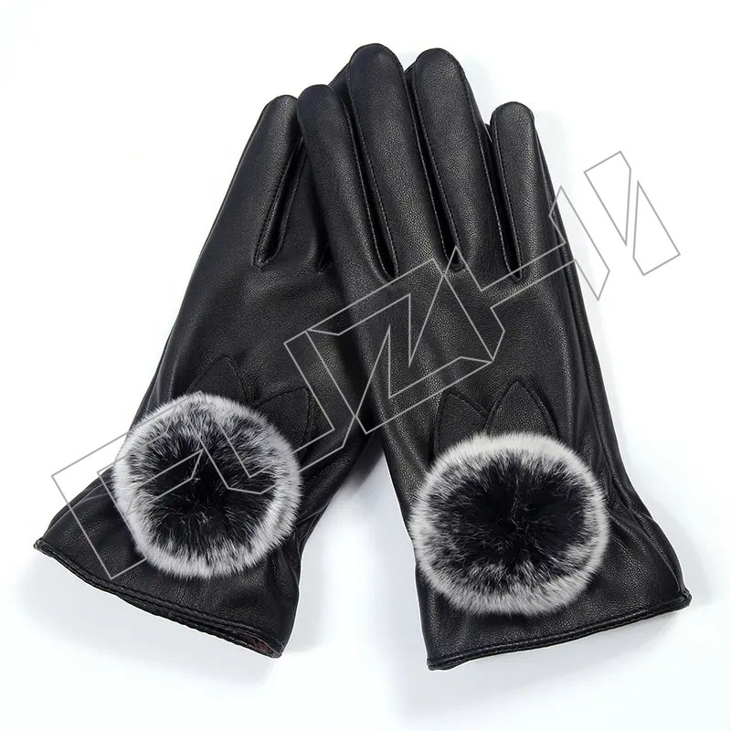 Warm Winter Ladies Cycling Touch Screen Fashion Windproof Faux Leather Winter Gloves