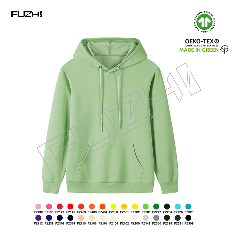 FGHD-1000 Solid color terry hoodie men and women pullover hoodie comfortable simple loose casual hoodie